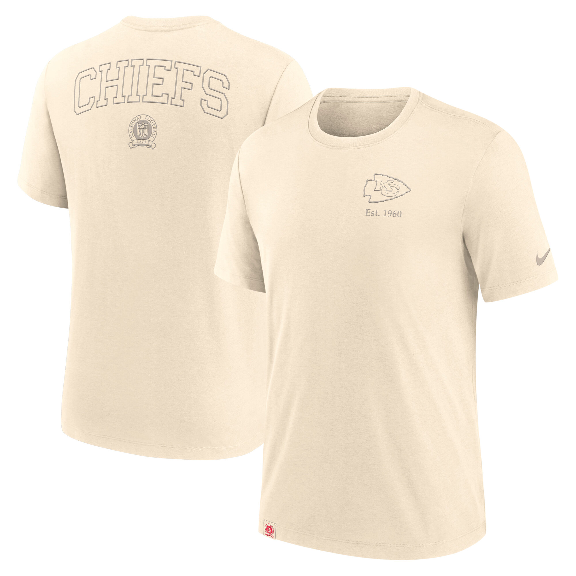 Men's Nike Cream Kansas City Chiefs Glory Tri-Blend T-Shirt