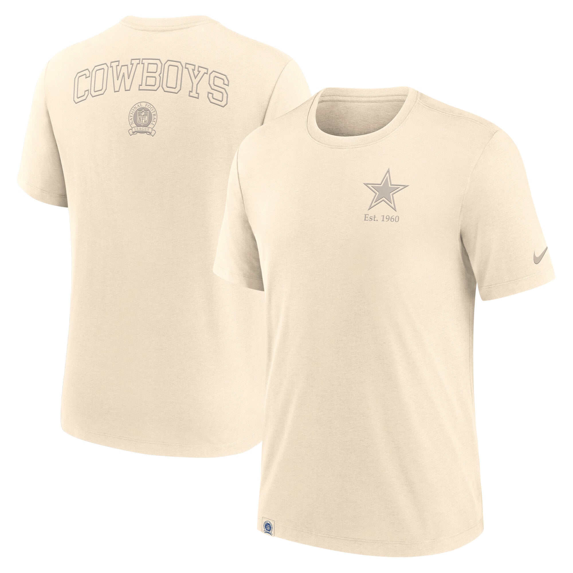 Men's Nike Cream Dallas Cowboys Glory Tri-Blend T-Shirt