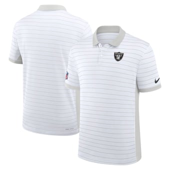 Men's Nike White Las Vegas Raiders Sideline Victory Stripe Dri-FIT Polo