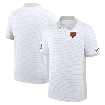 Men's Nike White Chicago Bears Sideline Victory Stripe Dri-FIT Polo