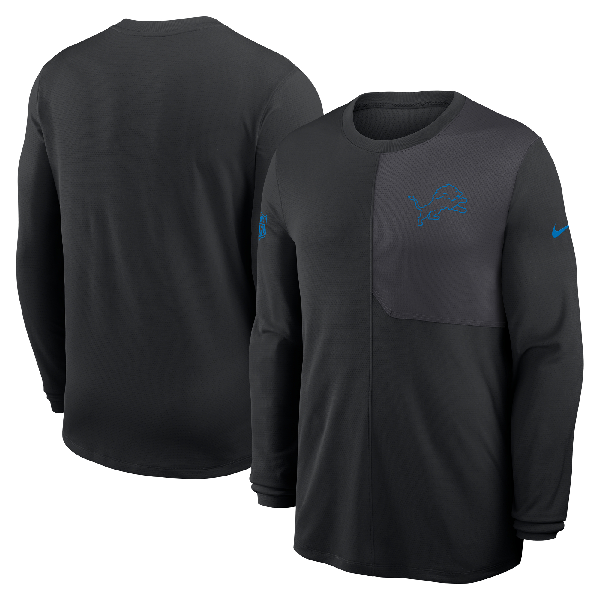 Men's Nike Black Detroit Lions Sideline Coach UV Dri-FIT Long Sleeve Shirt