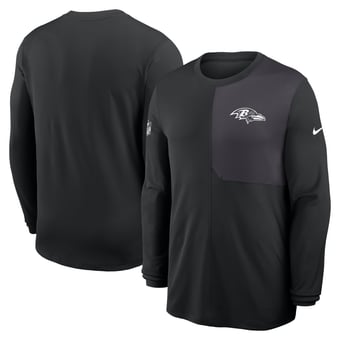 Men's Nike Black Baltimore Ravens Sideline Coach UV Dri-FIT Long Sleeve Shirt
