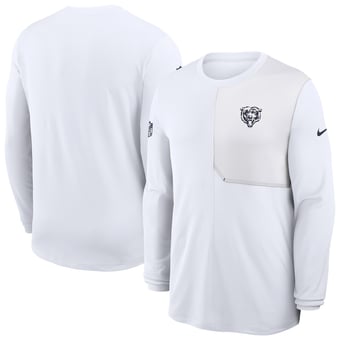 Men's Nike White Chicago Bears Sideline Coach UV Dri-FIT Long Sleeve Shirt
