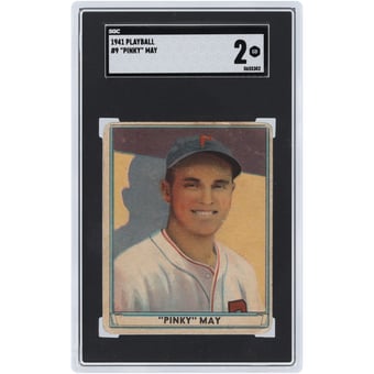 Pinky May Philadelphia Phillies 1941 Play Ball #9 SGC Authenticated 2 Card