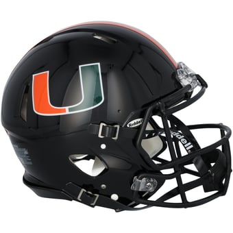 Miami Hurricanes Riddell Black 2024 Speed Authentic Helmet