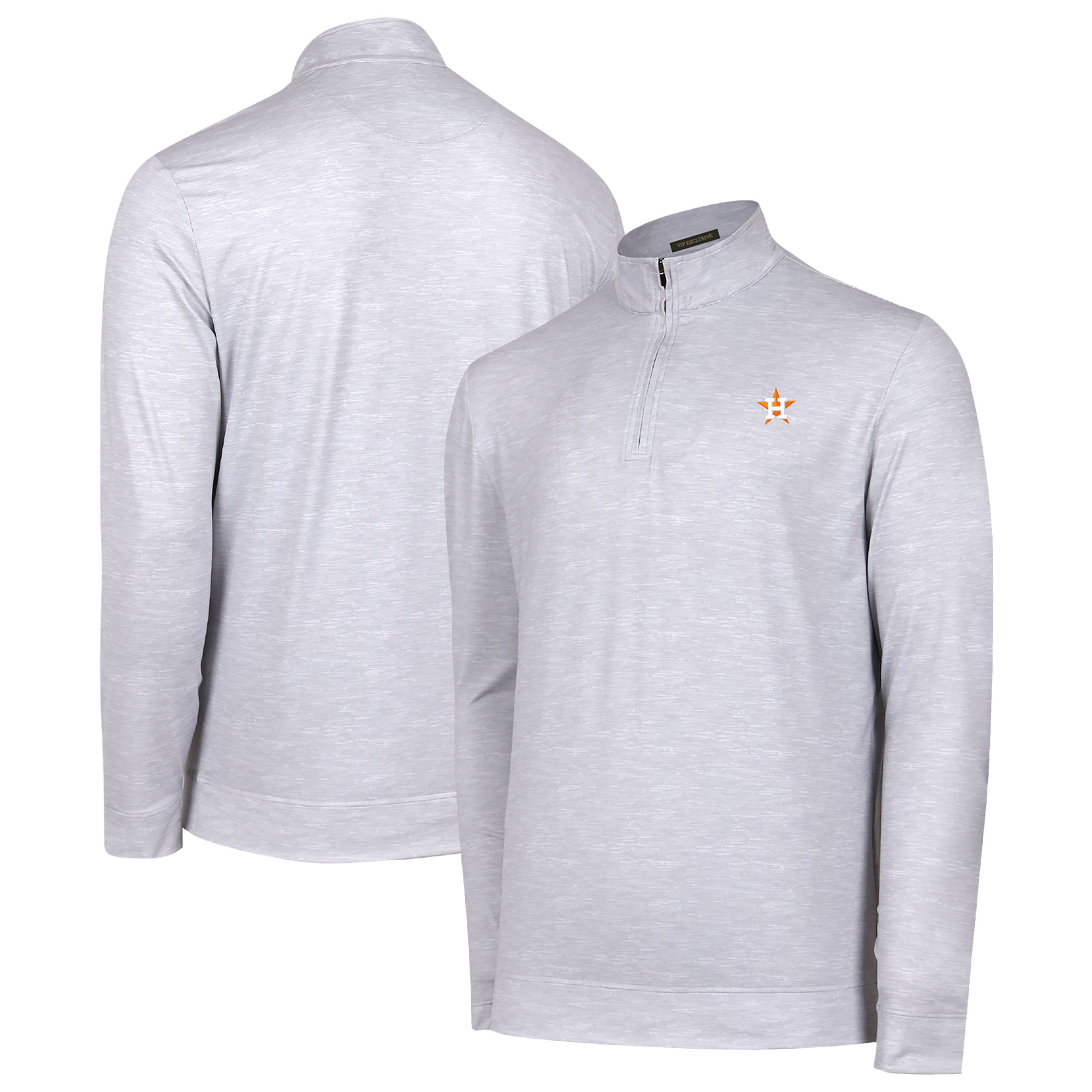 Men's Gray Houston Astros Sublime Tri-Blend Quarter-Zip Jacket