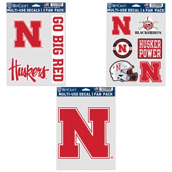 WinCraft Nebraska Huskers Three-Pack Fan Decal Set