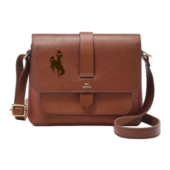 Fossil Wyoming Cowboys Kinley Brown Leather Small Crossbody Bag