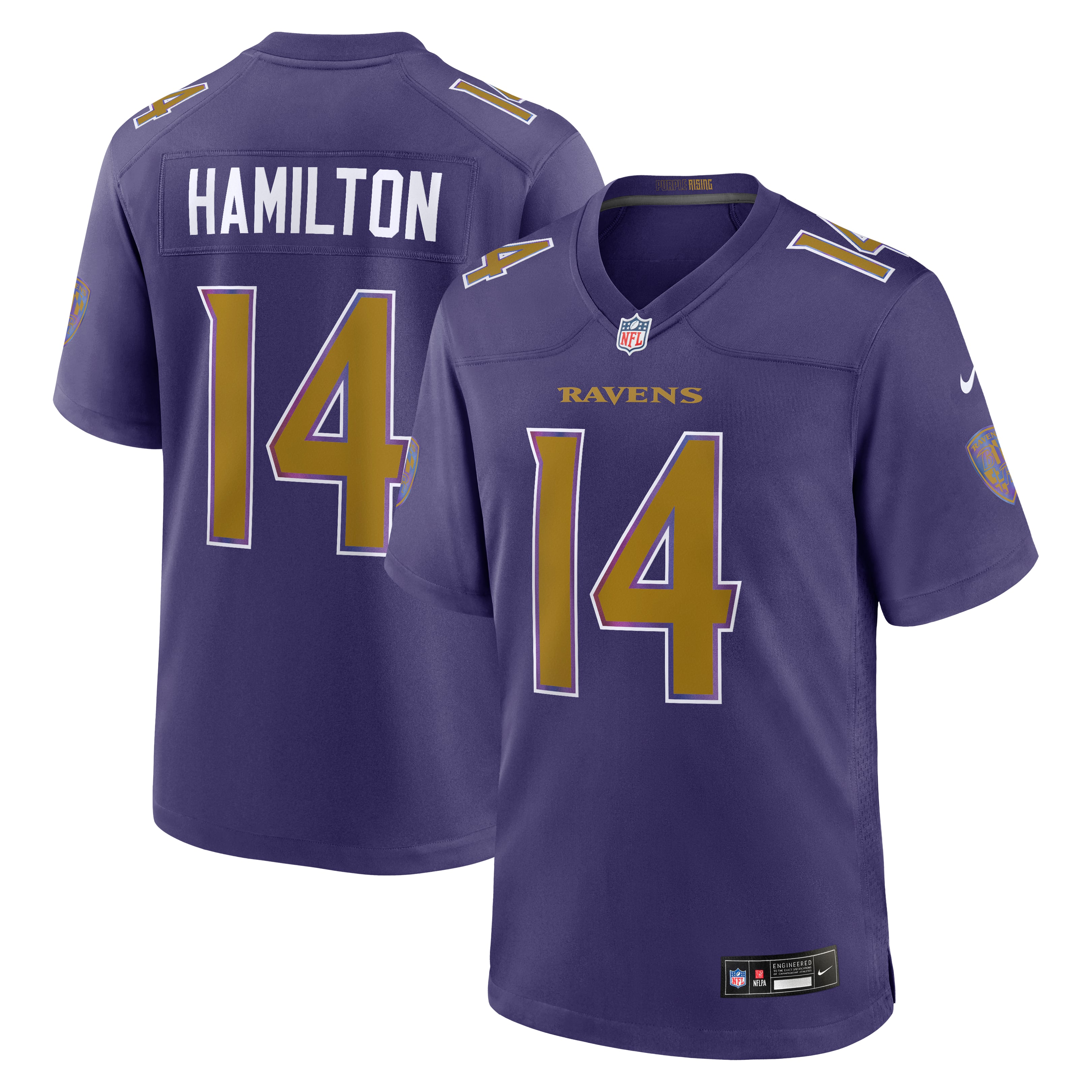 Men's Nike Kyle Hamilton Purple Baltimore Ravens Alternate Game Jersey