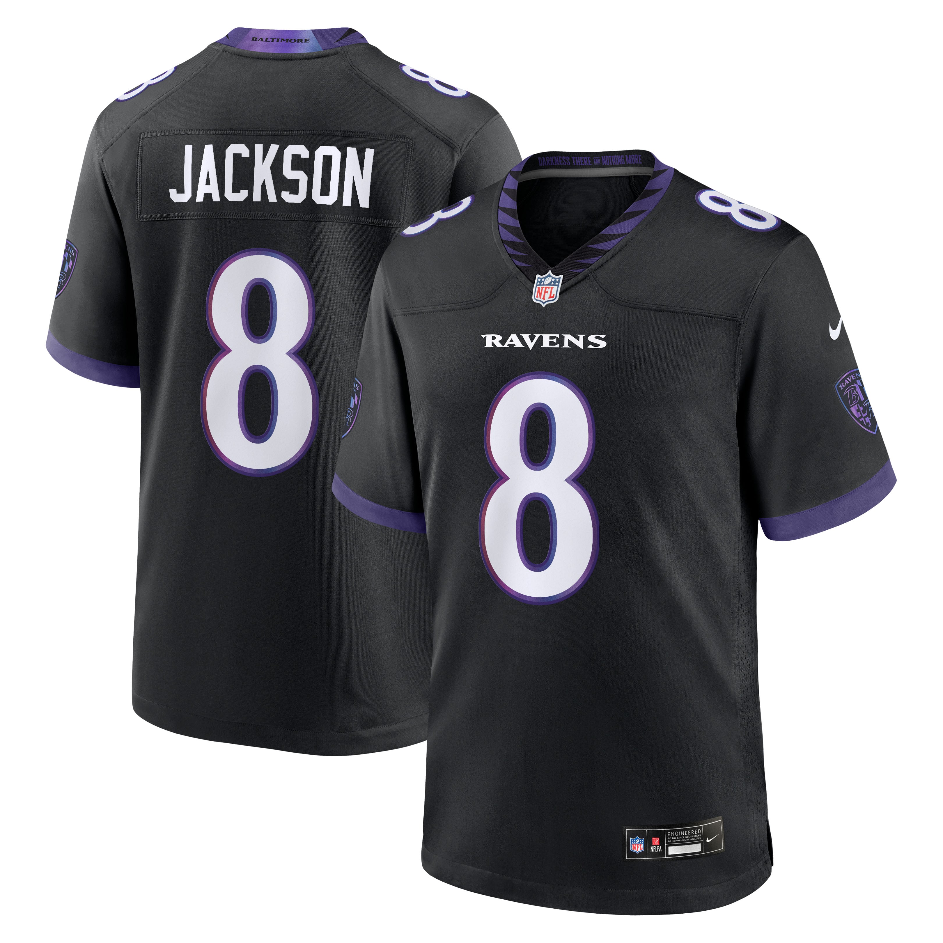 Men's Nike Lamar Jackson Black Baltimore Ravens Alternate Game Jersey