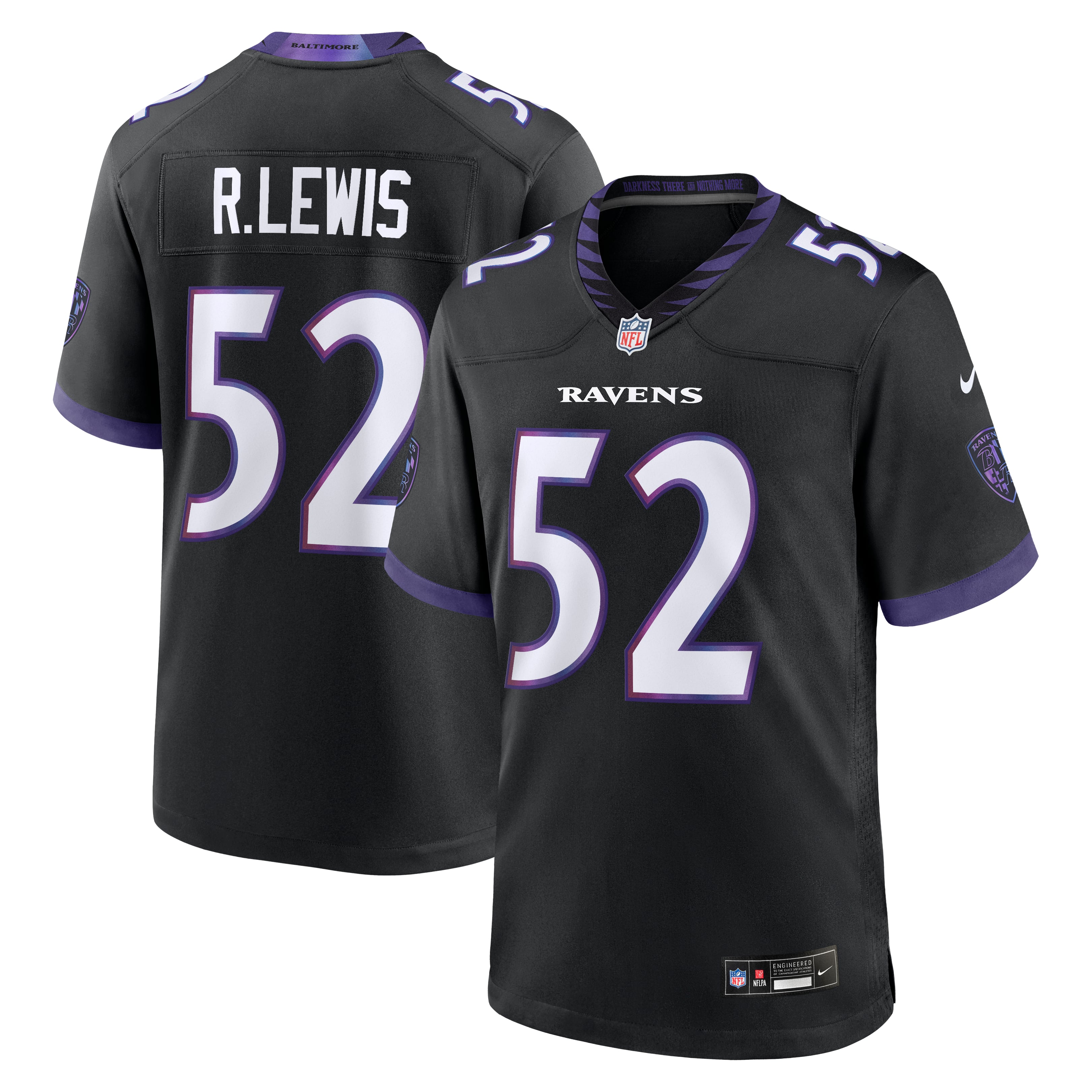 Men's Nike Ray Lewis Black Baltimore Ravens Alternate Retired Player Game Jersey