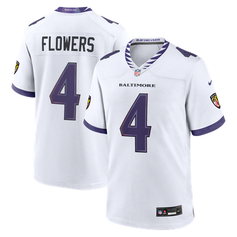 Men's Nike Zay Flowers White Baltimore Ravens Game Jersey