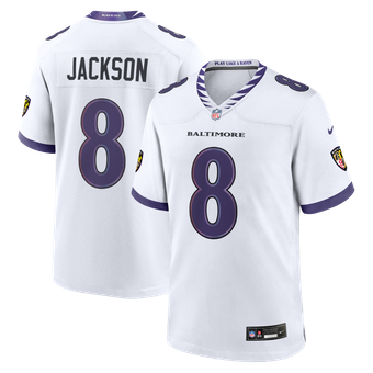 Men's Nike Lamar Jackson White Baltimore Ravens Game Jersey
