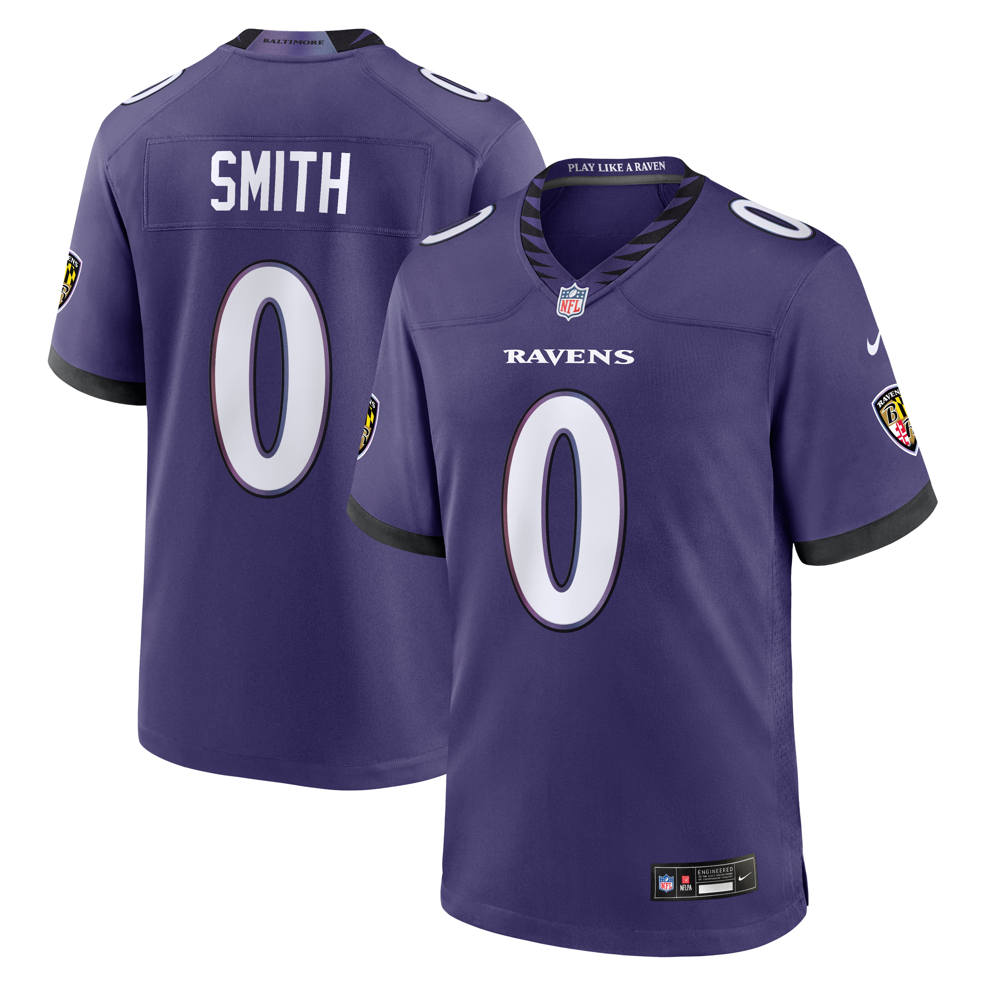 Men's Nike Roquan Smith Purple Baltimore Ravens Team Game Jersey