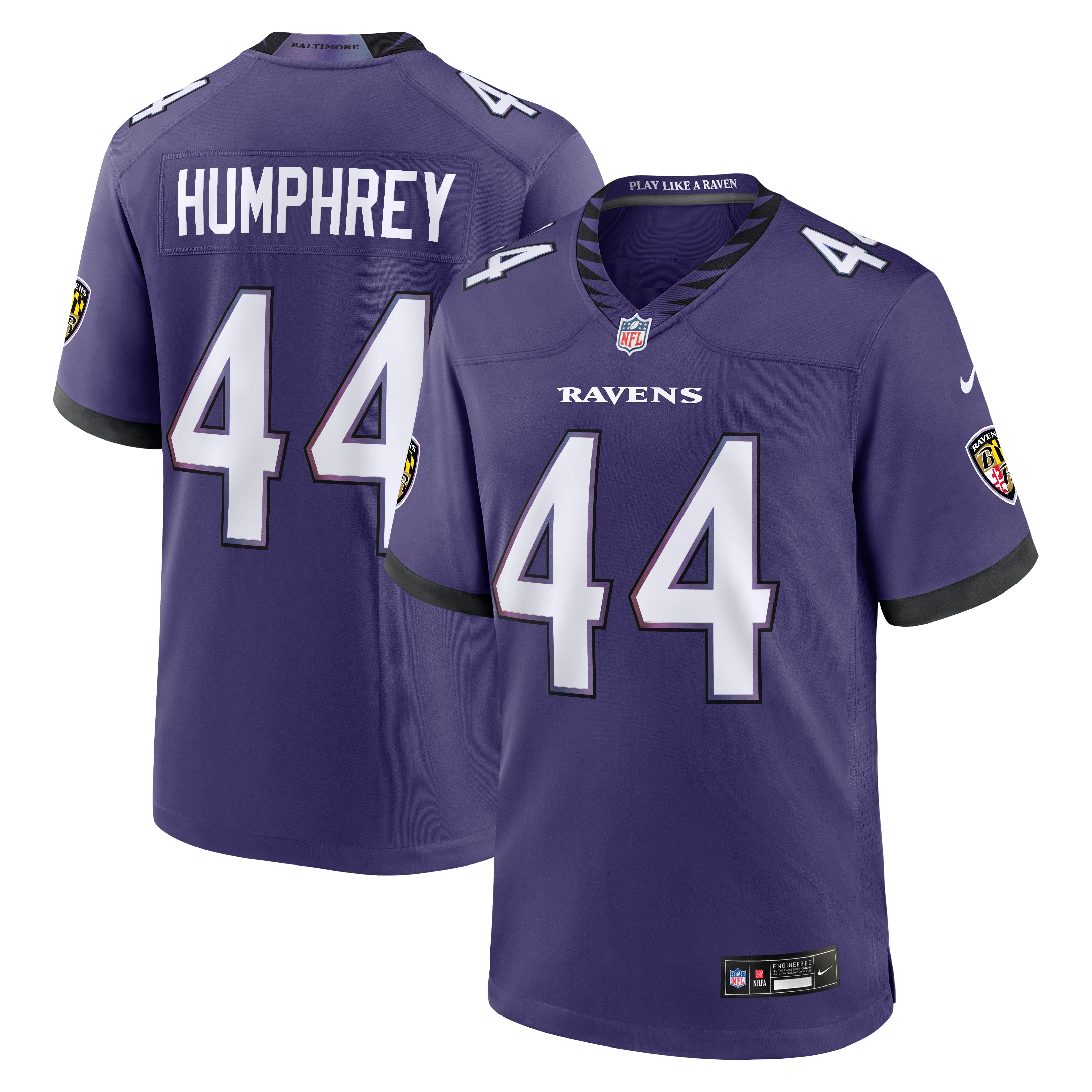 Men's Nike Marlon Humphrey Purple Baltimore Ravens Team Game Jersey