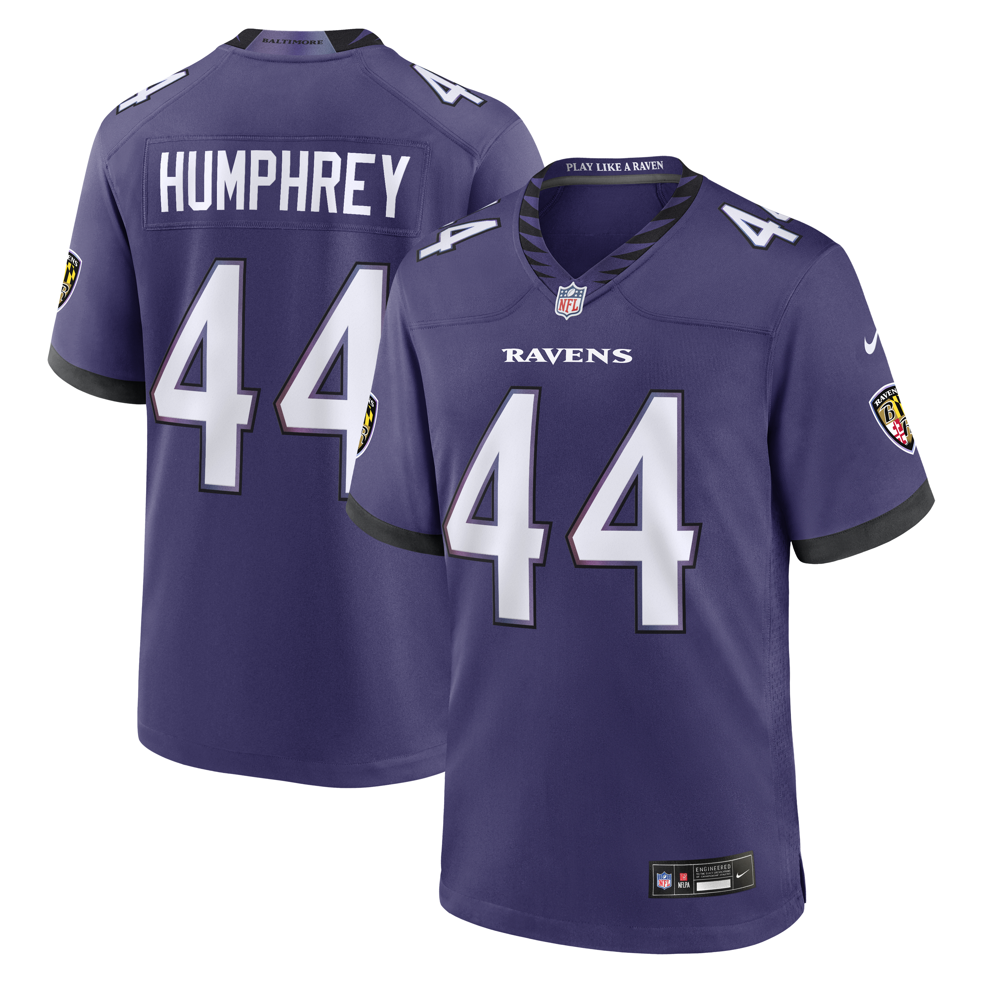Men's Nike Marlon Humphrey Purple Baltimore Ravens Team Game Jersey