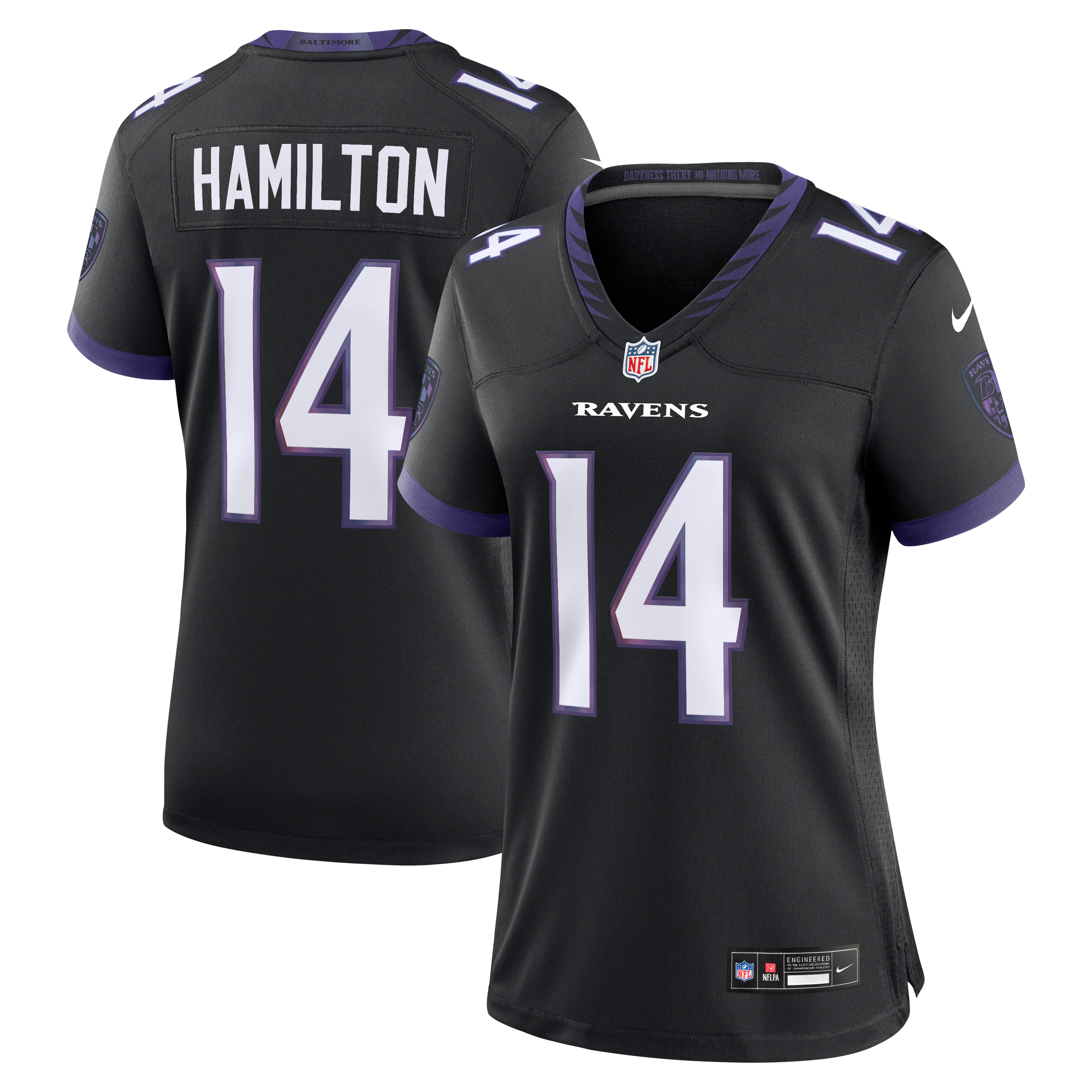 Women's Nike Kyle Hamilton Black Baltimore Ravens Alternate Game Jersey