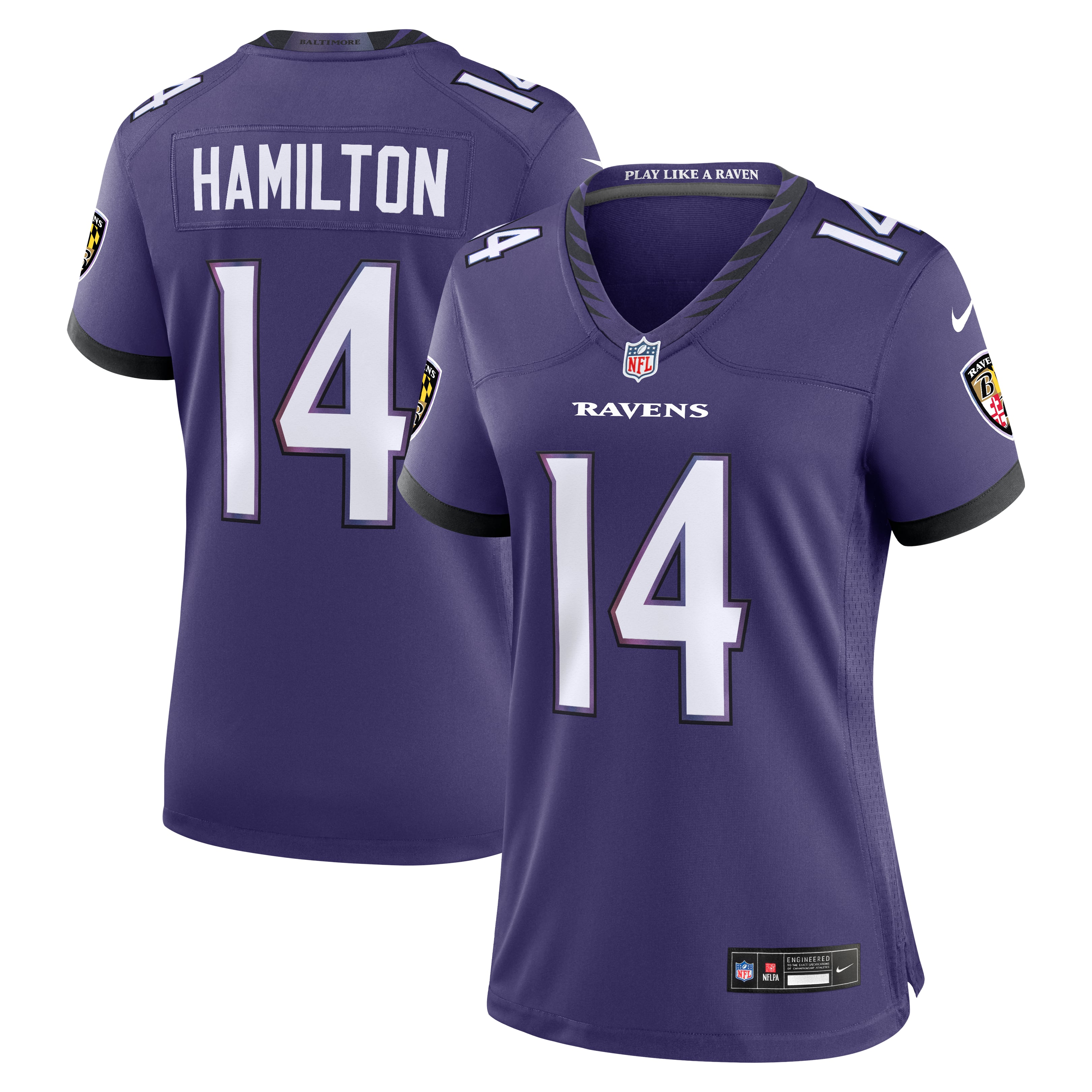 Women's Nike Kyle Hamilton Purple Baltimore Ravens Team Game Jersey
