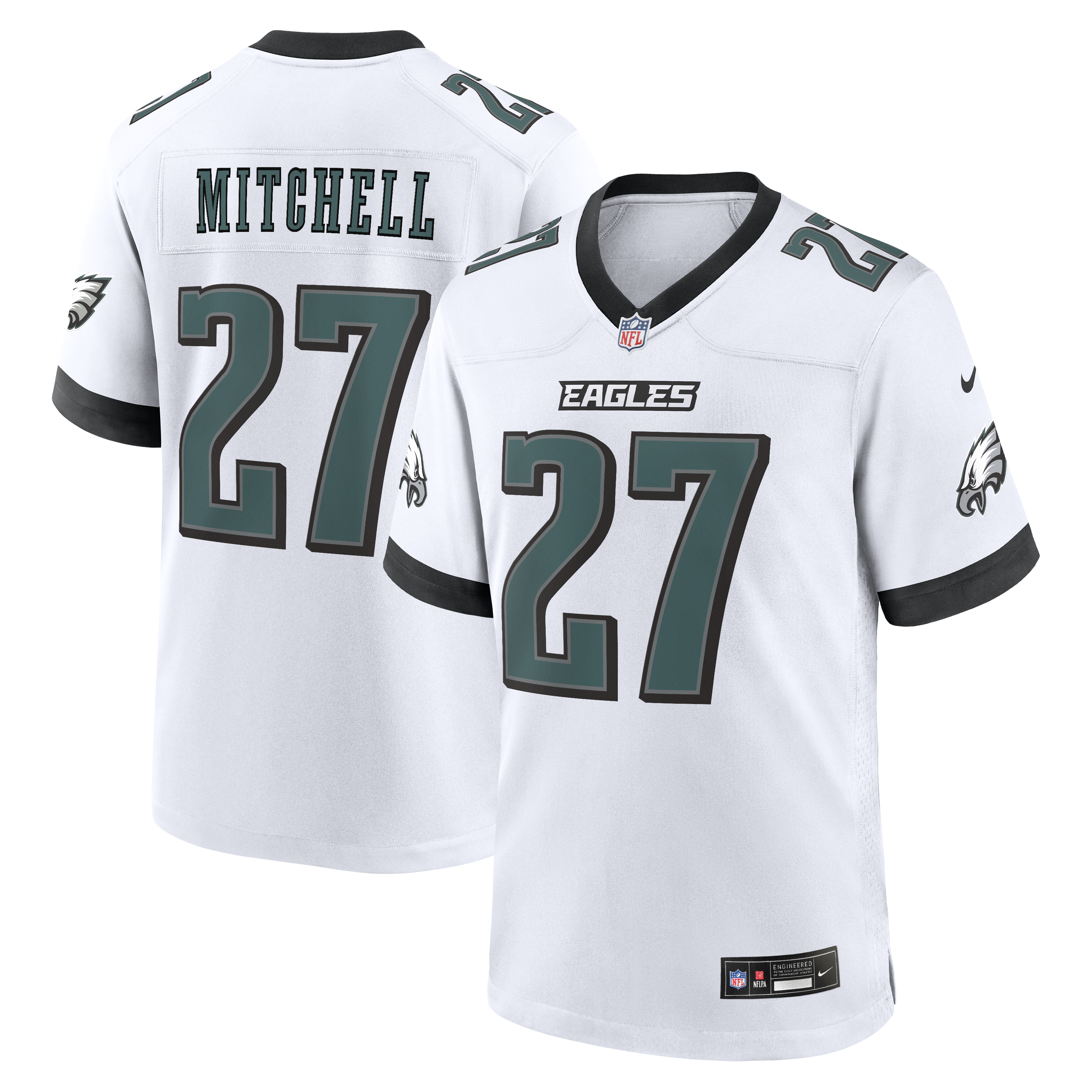 Nike Men's Philadelphia Eagles Quinyon Mitchell V-Neck Jersey - White