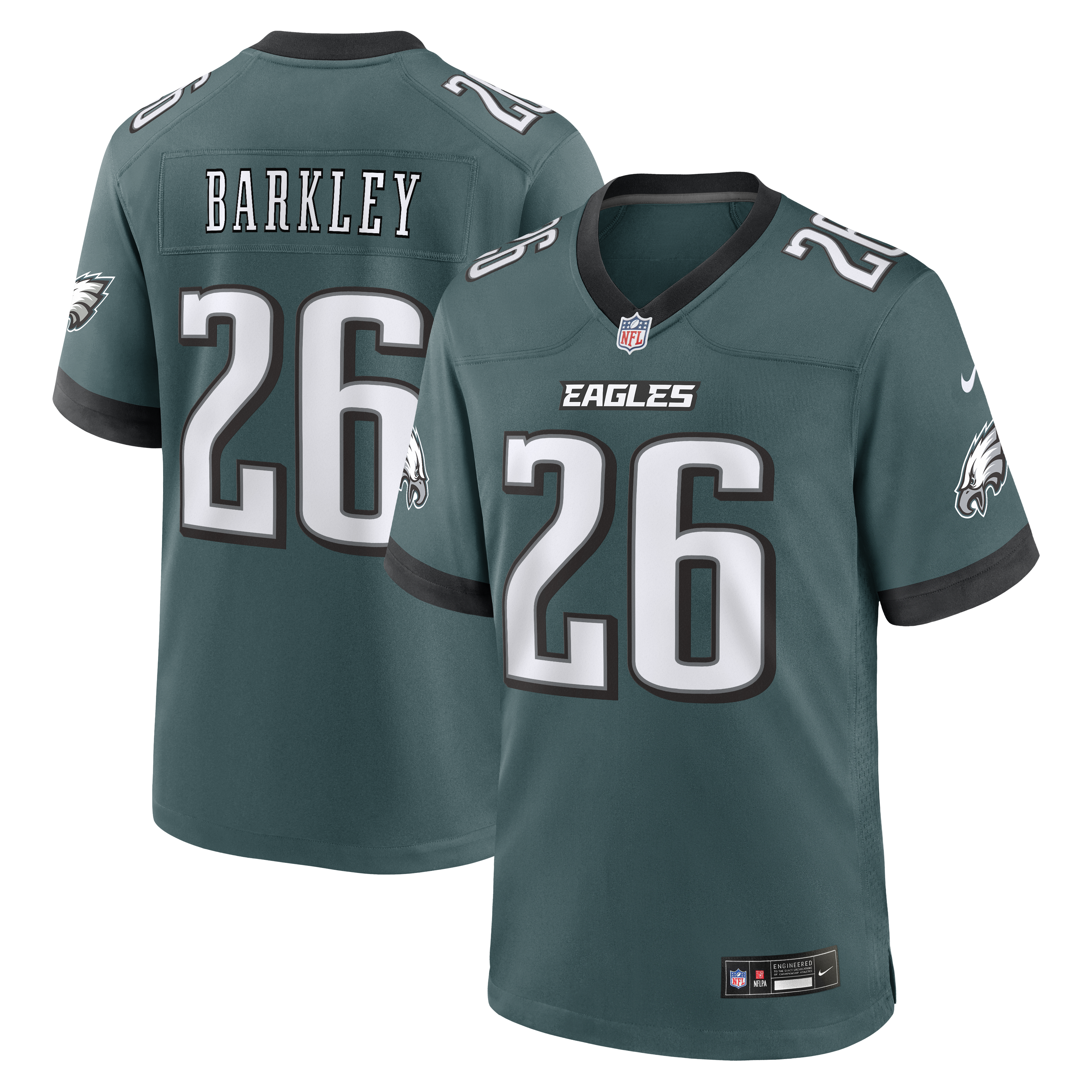 Men's Nike Saquon Barkley Midnight Green Philadelphia Eagles Team Game Jersey