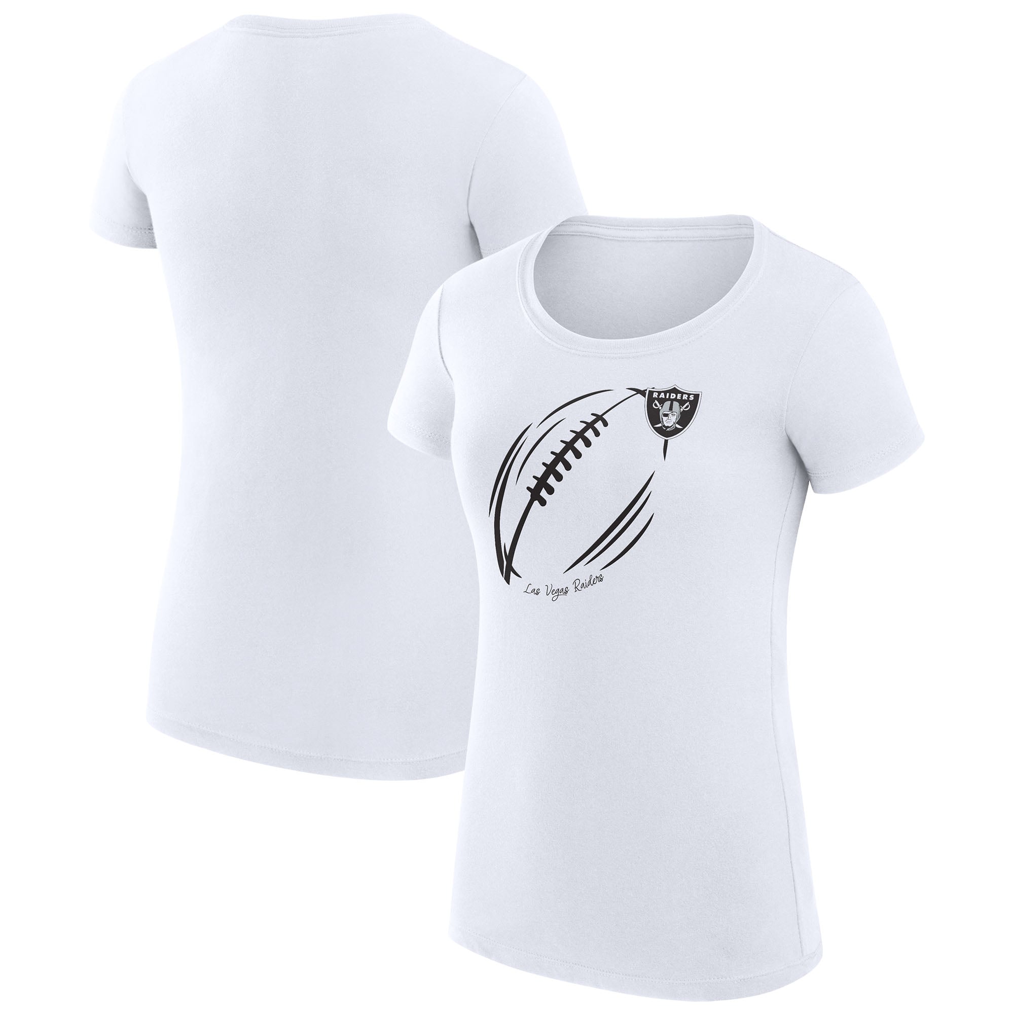 Women’s G-III 4Her by Carl Banks White Las Vegas Raiders Super-Slim Fit Lightweight Subtle Football T-Shirt Women’s G-III 4Her by Carl Banks White Las Vegas Raiders Super-Slim Fit Lightweight Subtle Football T-Shirt