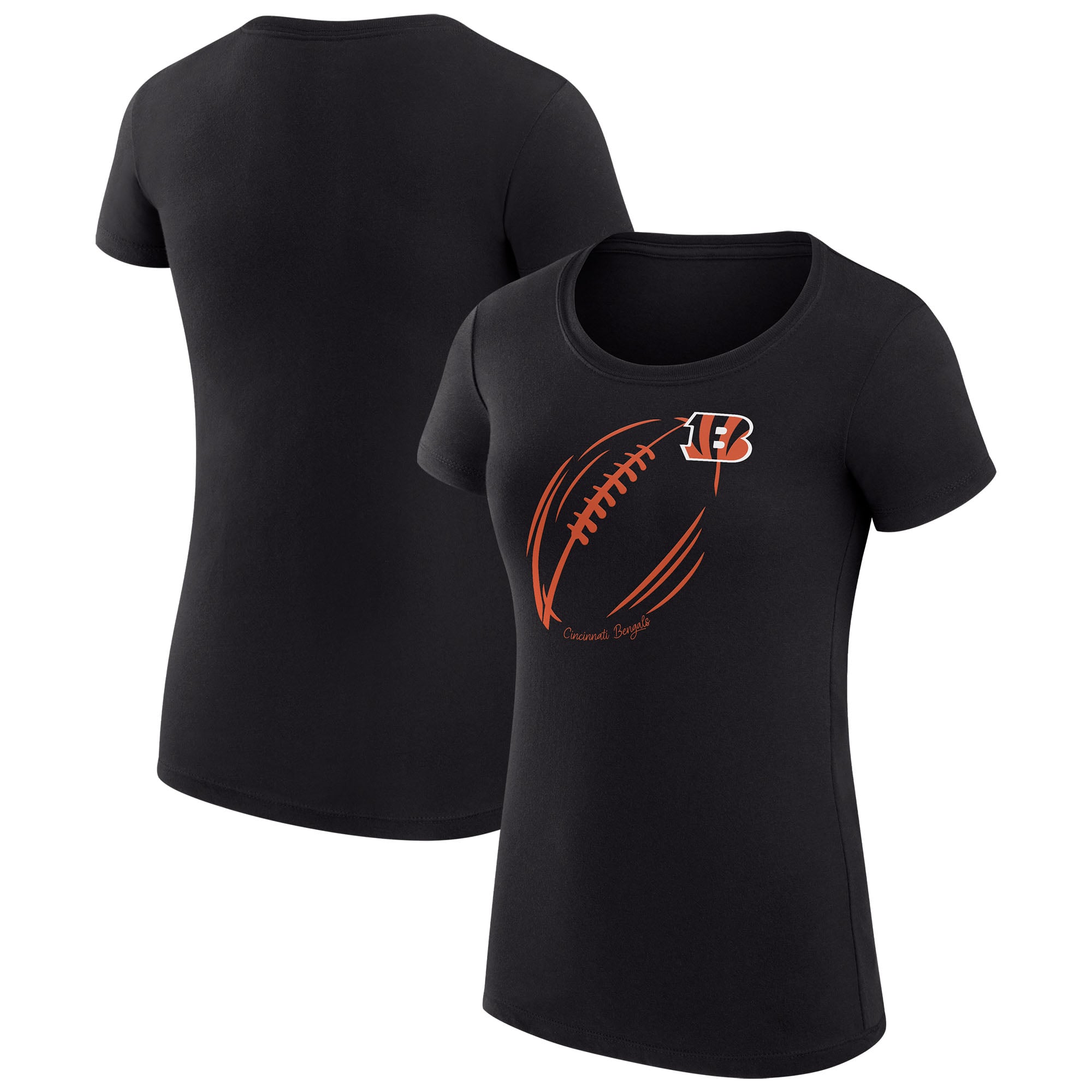Women’s G-III 4Her by Carl Banks Black Cincinnati Bengals Super-Slim Fit Lightweight Subtle Football T-Shirt Women’s G-III 4Her by Carl Banks Black Cincinnati Bengals Super-Slim Fit Lightweight Subtle Football T-Shirt