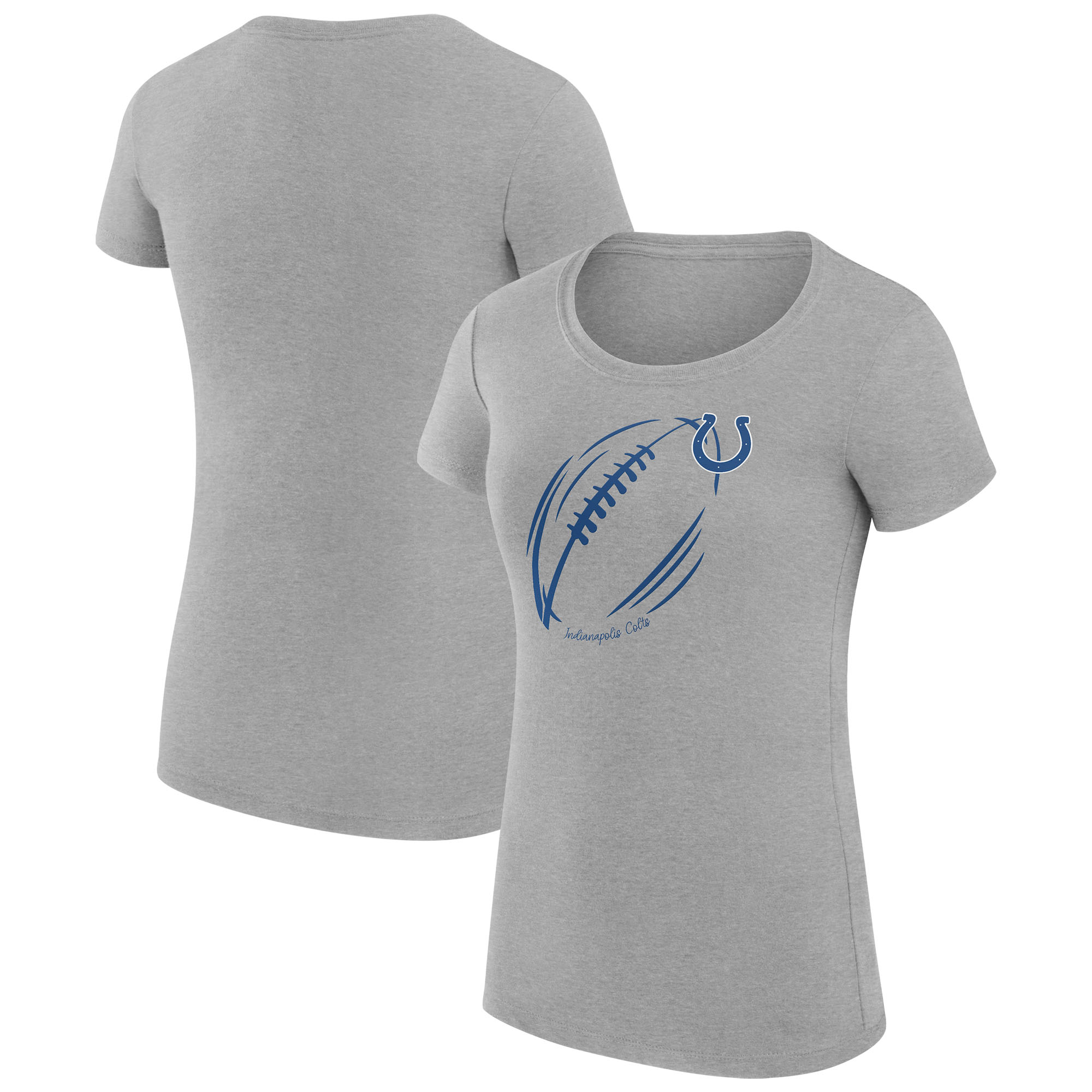 Women's G-III 4Her by Carl Banks Heather Gray Indianapolis Colts Super-Slim Fit Lightweight Subtle Football T-Shirt