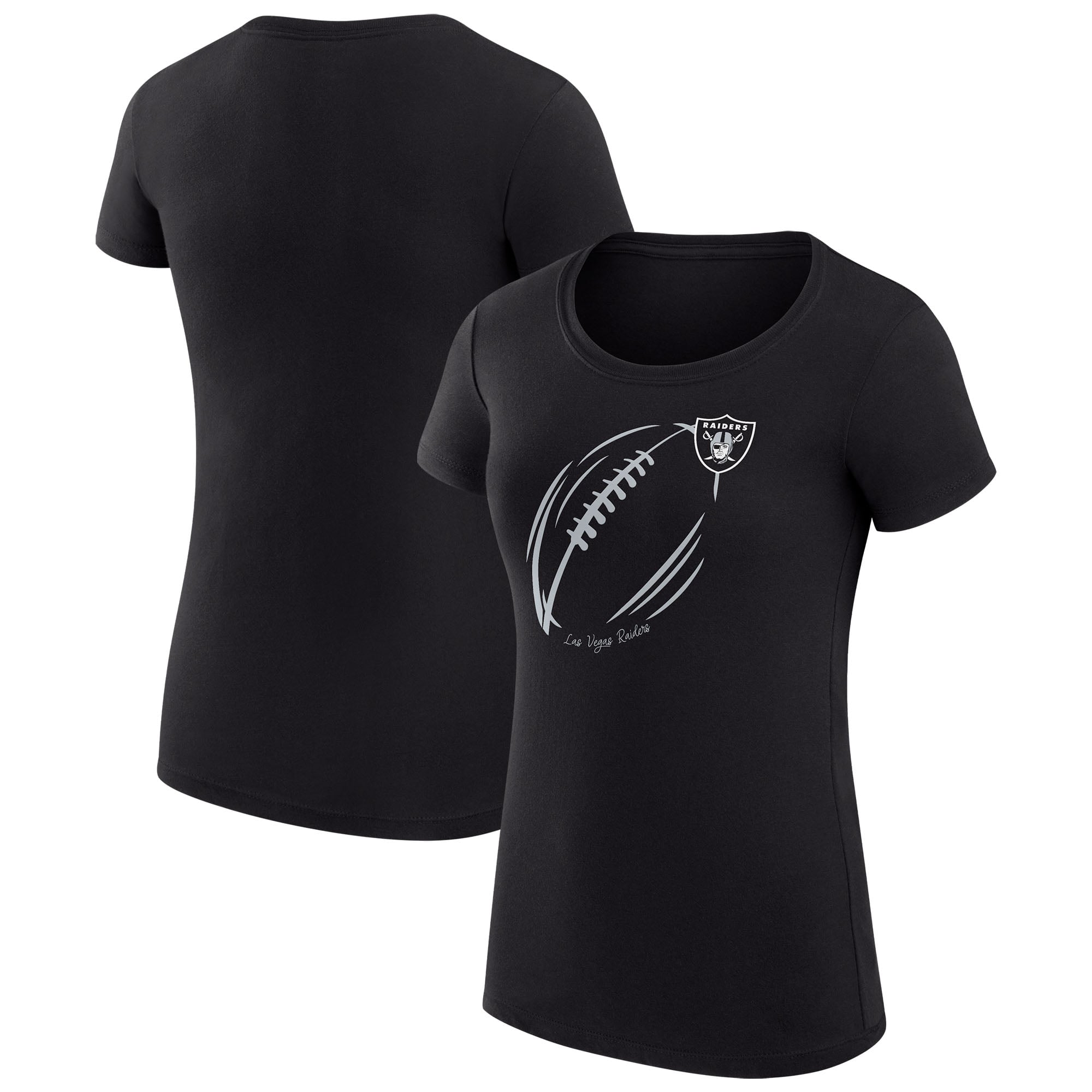 Women’s G-III 4Her by Carl Banks Black Las Vegas Raiders Super-Slim Fit Lightweight Subtle Football T-Shirt Women’s G-III 4Her by Carl Banks Black Las Vegas Raiders Super-Slim Fit Lightweight Subtle Football T-Shirt
