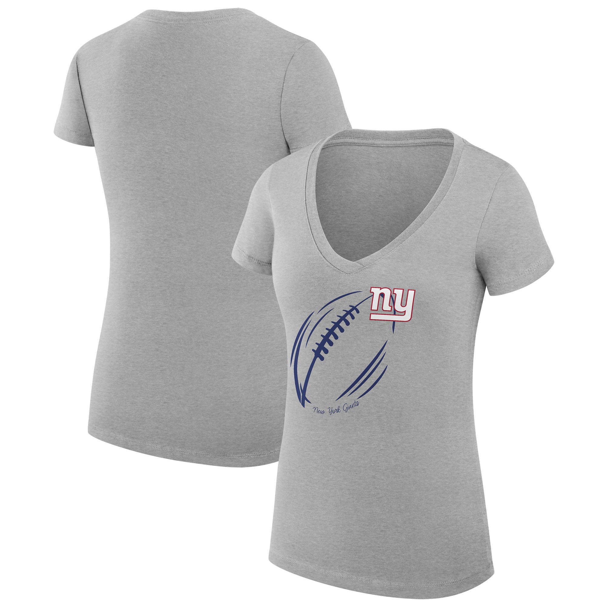 Women’s G-III 4Her by Carl Banks Heather Gray New York Giants Super-Slim Fit Lightweight Subtle Football V-Neck T-Shirt Women’s G-III 4Her by Carl Banks Heather Gray New York Giants Super-Slim Fit Lightweight Subtle Football V-Neck T-Shirt