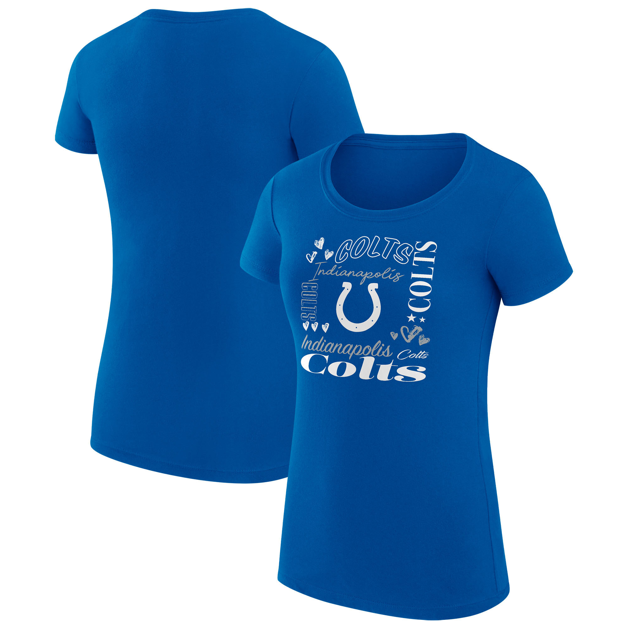 Women's G-III 4Her by Carl Banks Royal Indianapolis Colts Super-Slim Fit Lightweight Collage Team T-Shirt