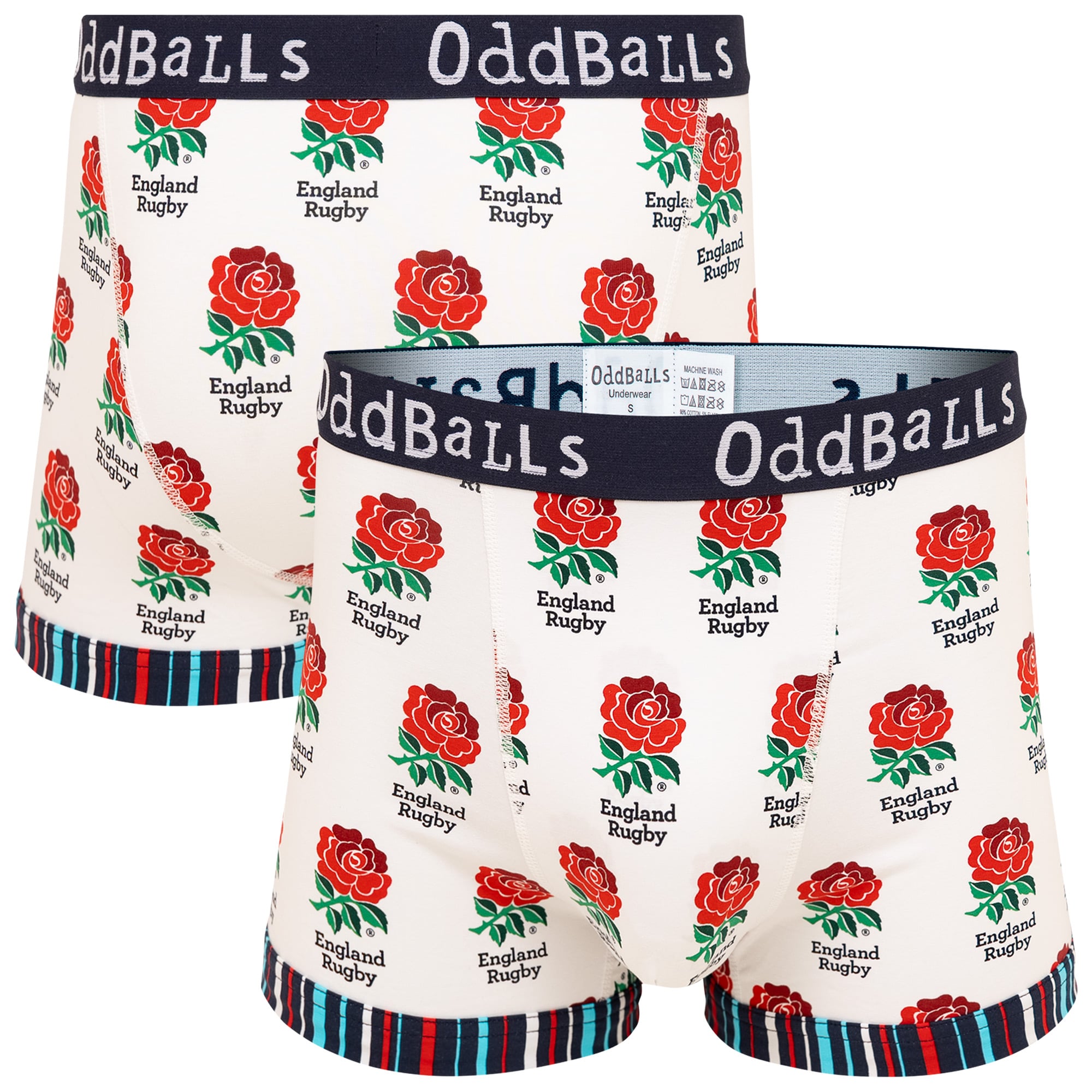 England Rugby Oddballs 24/25 Mens Boxer Shorts - White
