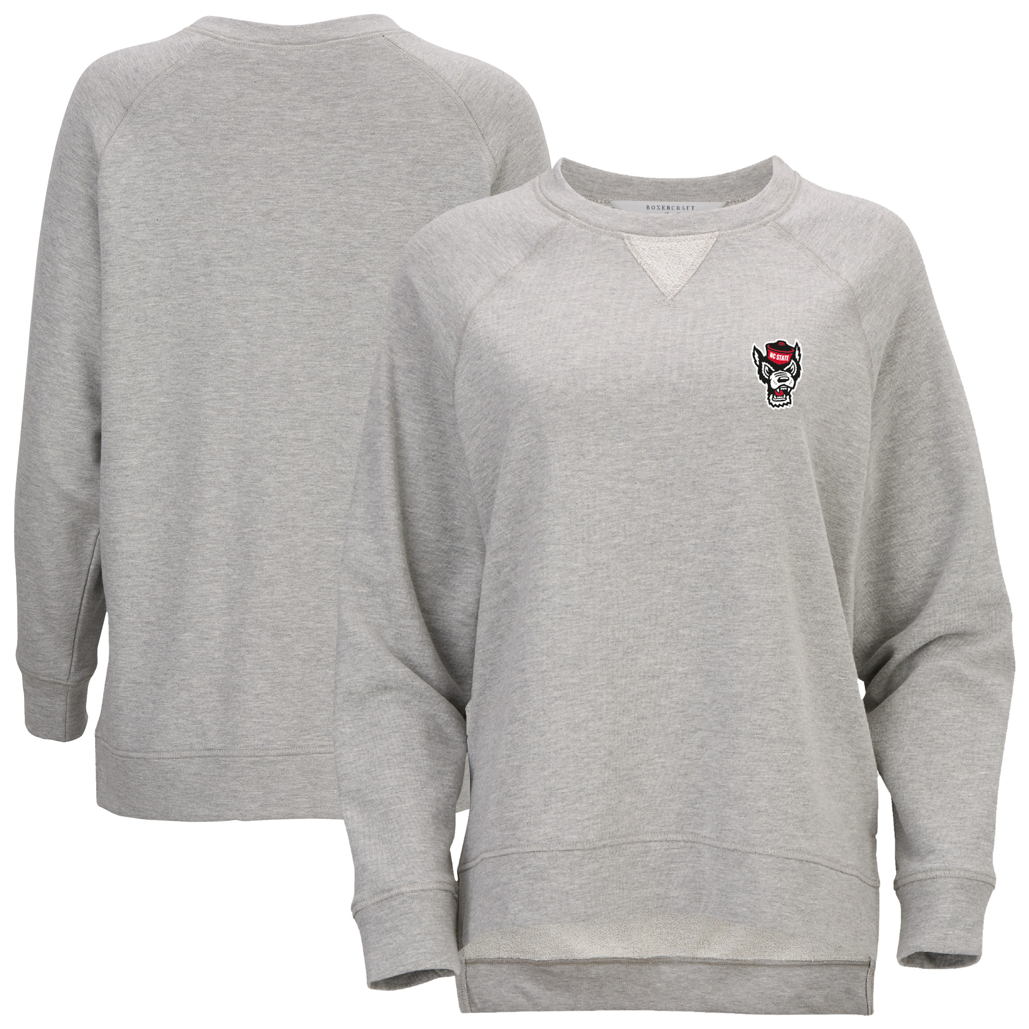 Women’s Heather Gray NC State Wolfpack Harlow Terry Raglan Pullover Sweatshirt
