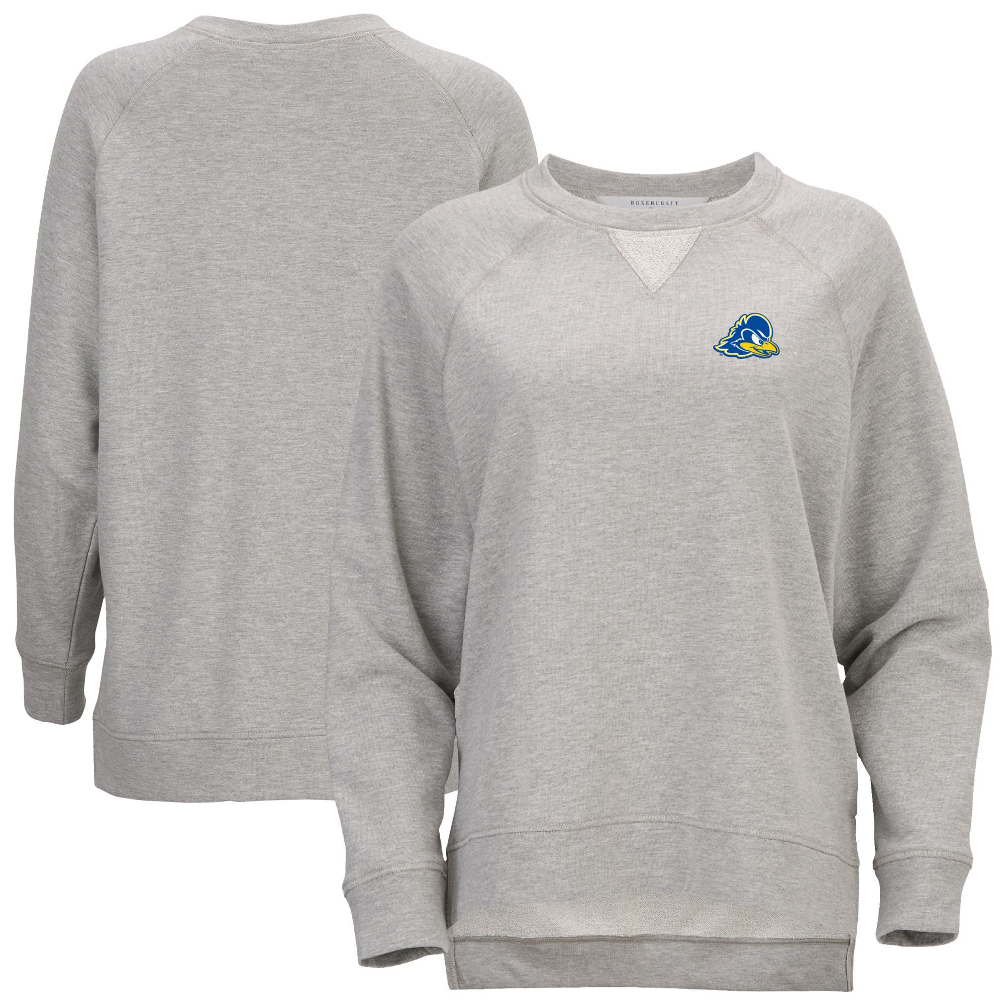 Women’s Heather Gray Delaware Fightin’ Blue Hens Harlow Terry Raglan Pullover Sweatshirt Women’s Heather Gray Delaware Fightin’ Blue Hens Harlow Terry Raglan Pullover Sweatshirt