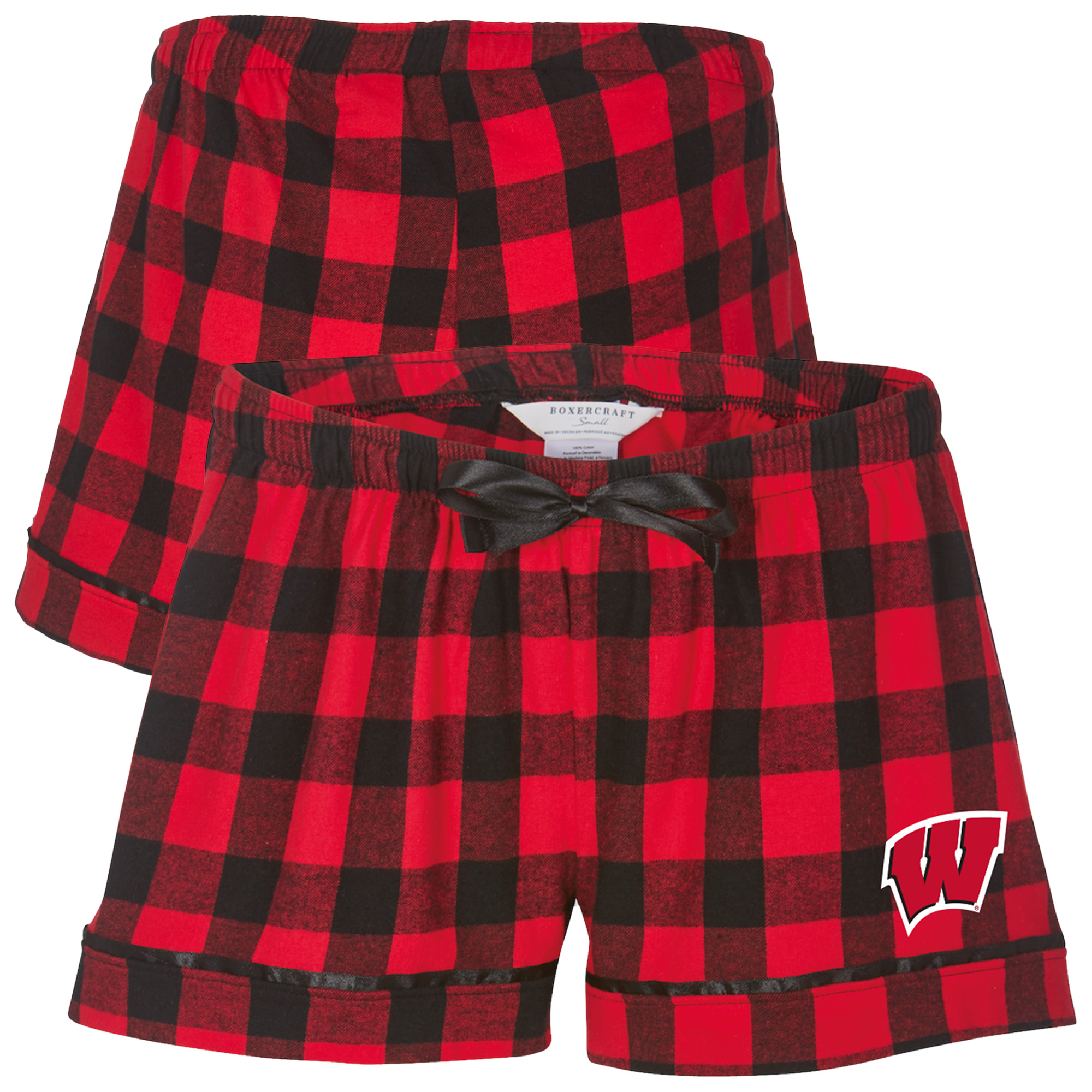 Women’s Boxercraft Red Wisconsin Badgers Flannel Shorts