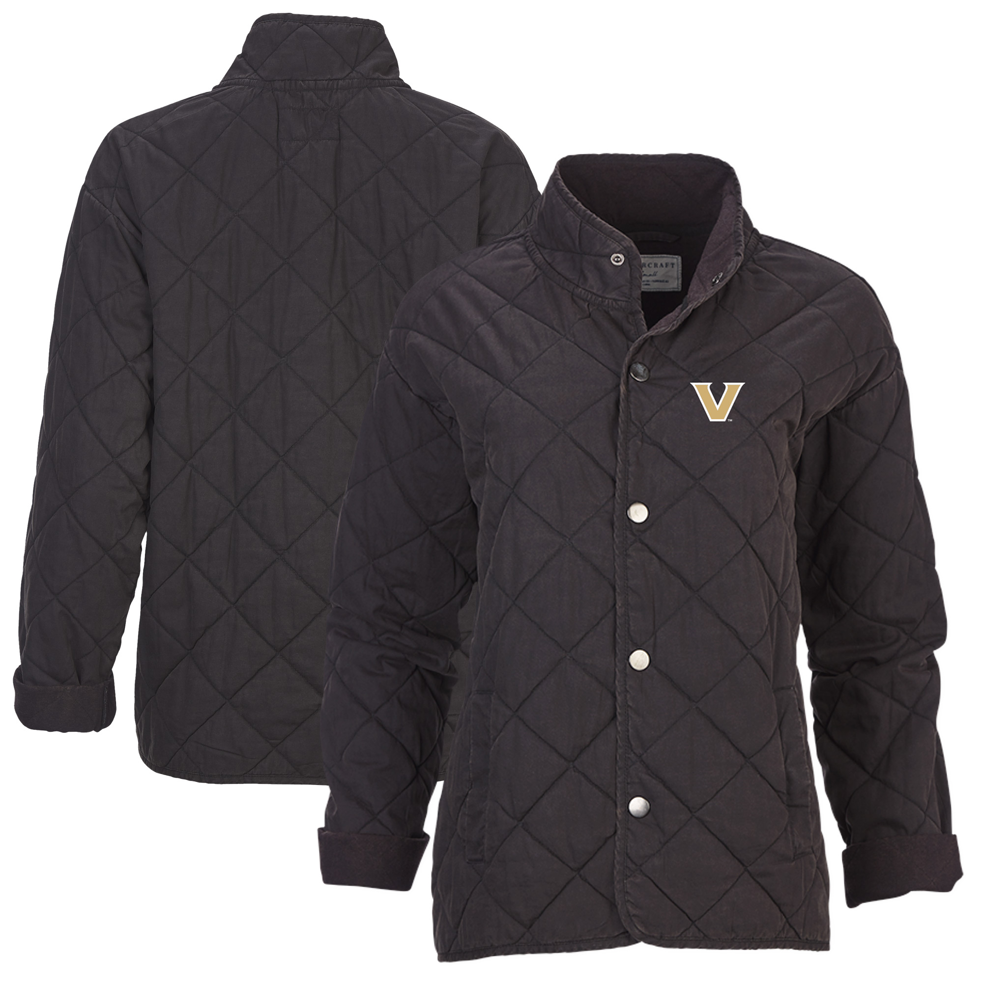 Women's Boxercraft Black Vanderbilt Commodores Quilted Market Full-Zip Jacket
