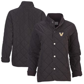 Women's Boxercraft Black Vanderbilt Commodores Quilted Market Full-Zip Jacket