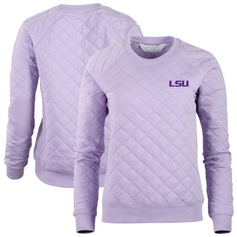 Women's Boxercraft Purple LSU Tigers Quilted Pullover Sweatshirt