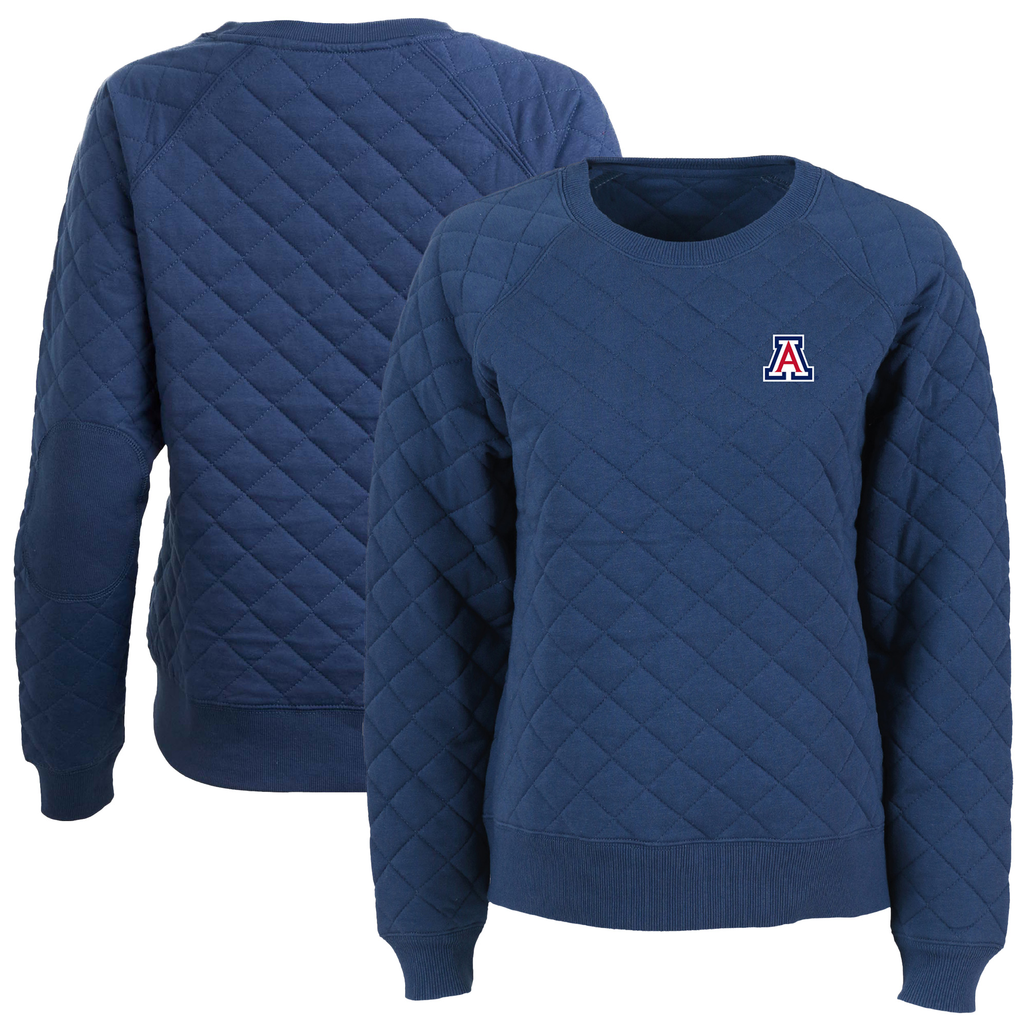 Women's Boxercraft Navy Arizona Wildcats Quilted Pullover Sweatshirt