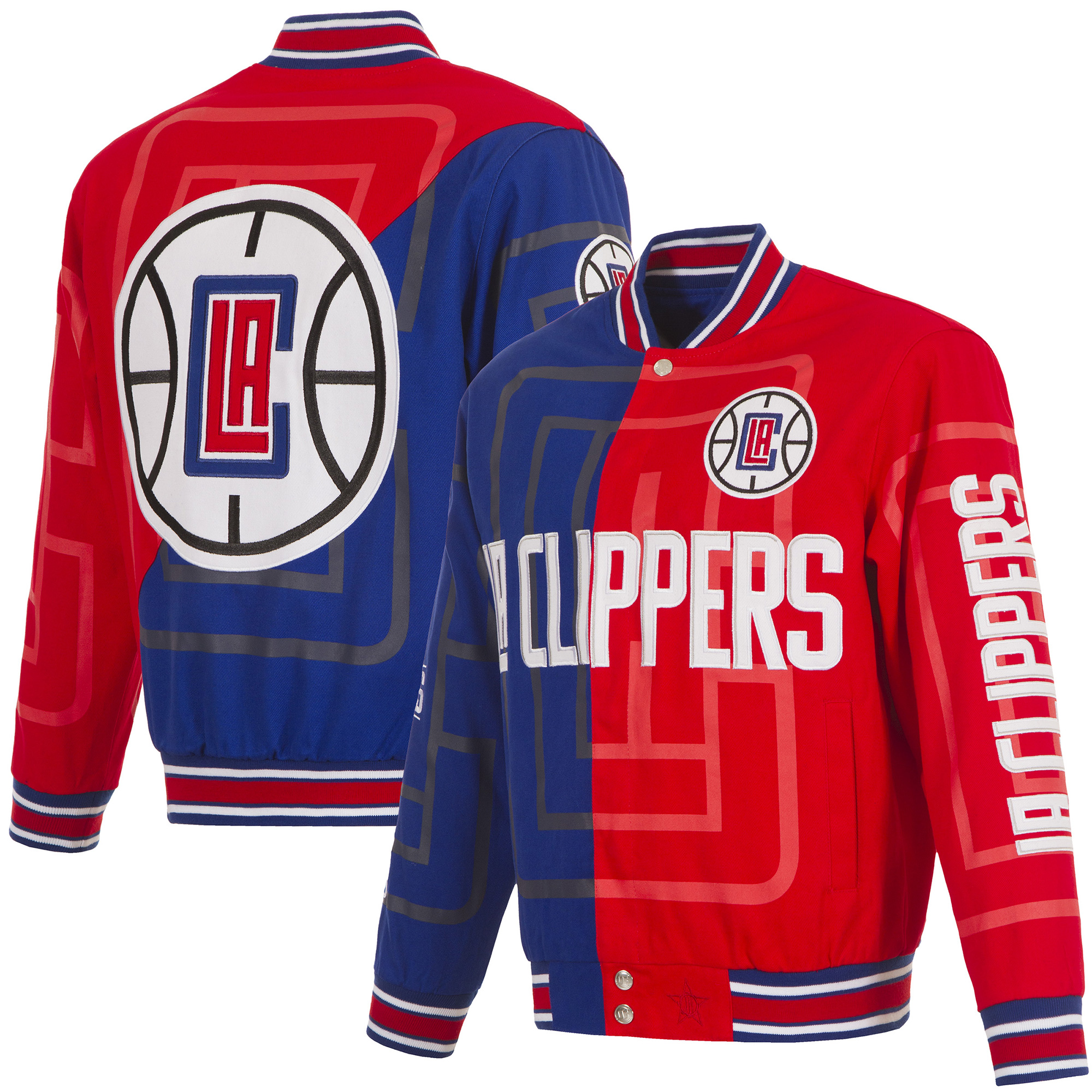 Men's JH Design Royal LA Clippers Poly-Twill Full-Zip Jacket