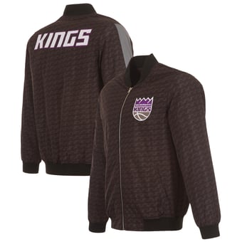 Men's JH Design Black Sacramento Kings Nylon Bomber Full-Zip Jacket