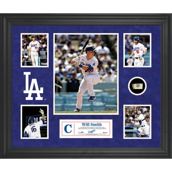 Will Smith Los Angeles Dodgers Framed 5-Photo Collage with a Piece of Game-Used Ball