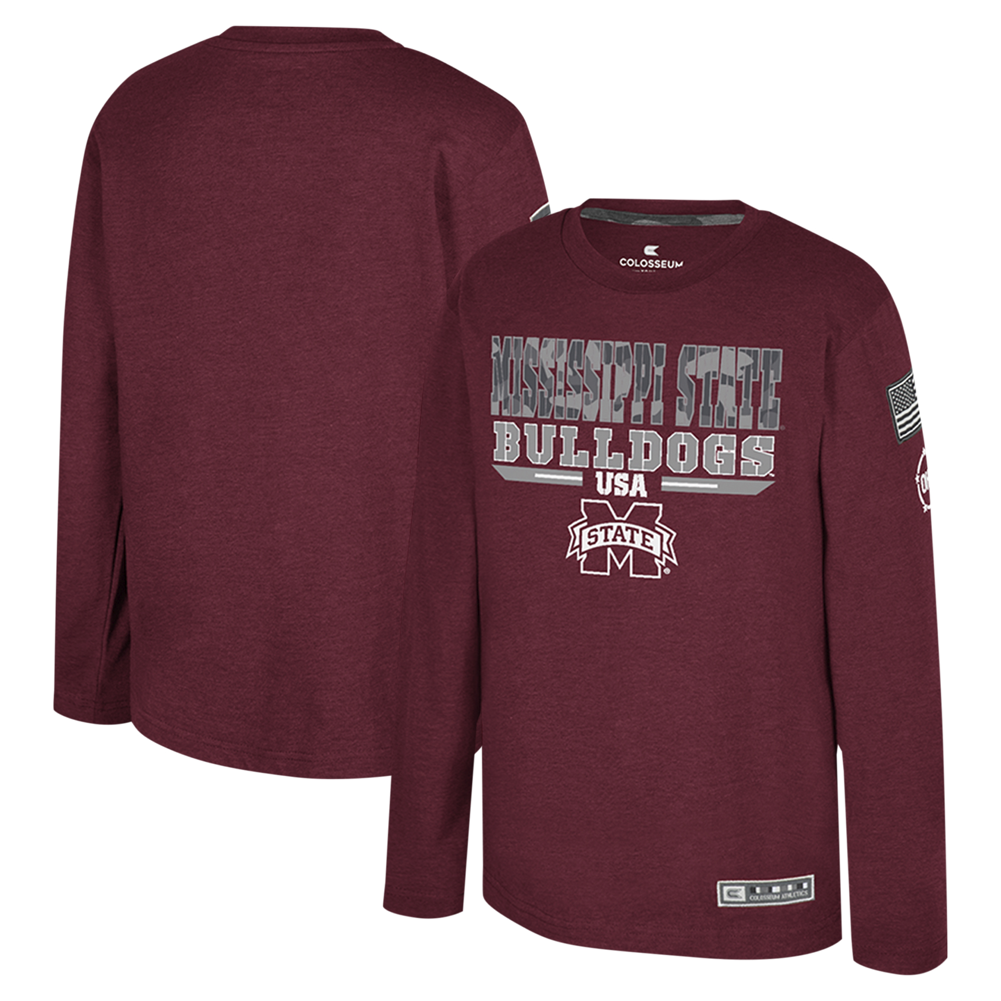 Youth Colosseum Heather Maroon Mississippi State Bulldogs OHT Military Appreciation Oorah Long Sleeve T-Shirt Youth Colosseum Heather Maroon Mississippi State Bulldogs OHT Military Appreciation Oorah Long Sleeve T-Shirt