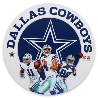 Dallas Cowboys Team Stars 11" Round Metal Sign