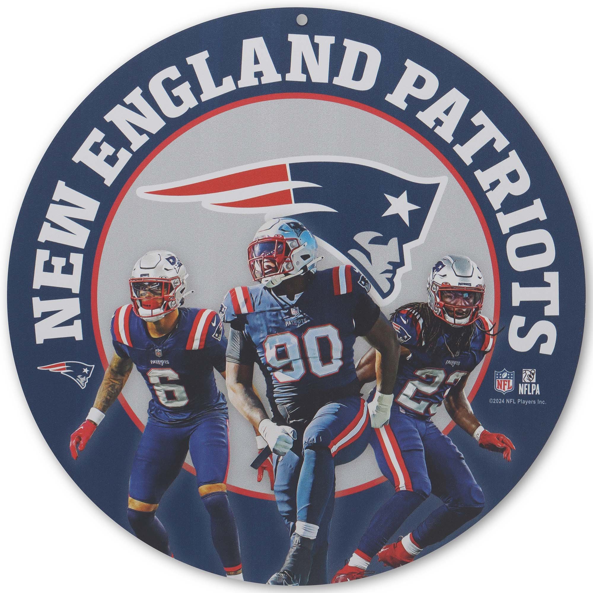 New England Patriots Team Stars 11″ Round Metal Sign New England Patriots Team Stars 11″ Round Metal Sign
