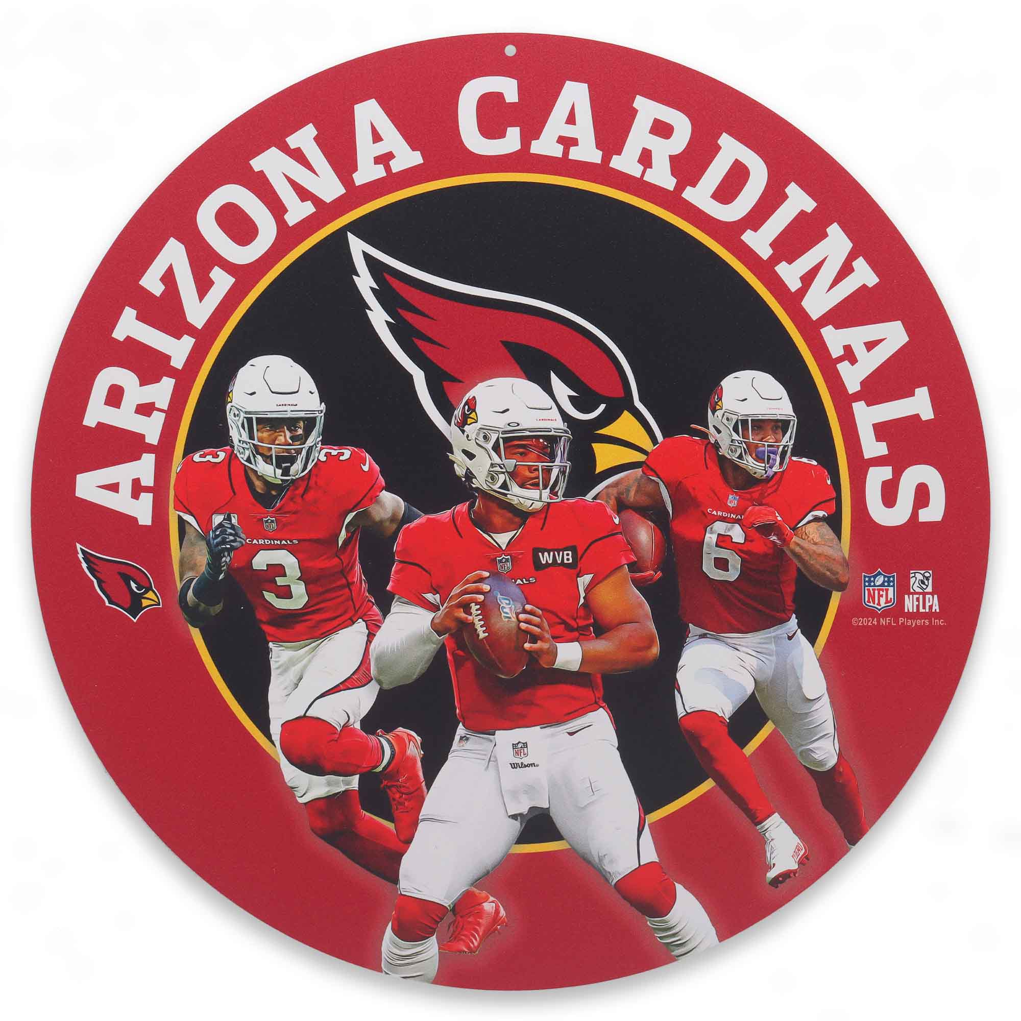 Arizona Cardinals Team Stars 11" Round Metal Sign