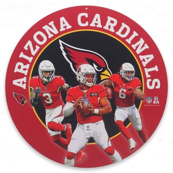 Arizona Cardinals Team Stars 11" Round Metal Sign