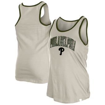 Women's New Era Cream Philadelphia Phillies Armed Forces Tank Top