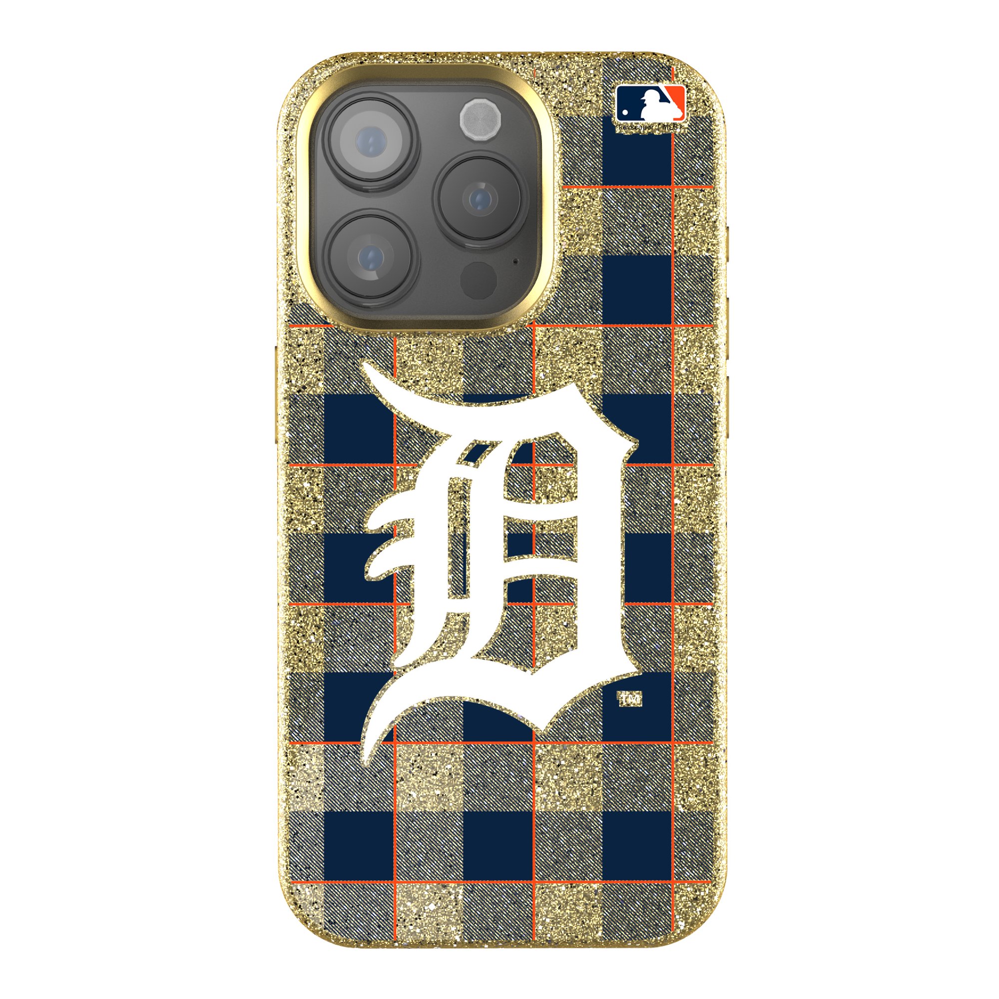 Keyscaper Detroit Tigers Plaid Bling iPhone Case