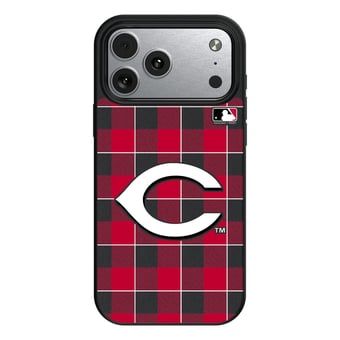Keyscaper Cincinnati Reds Plaid Magnetic Bump iPhone Case