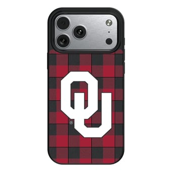 Keyscaper Oklahoma Sooners Plaid Magnetic Bump iPhone Case